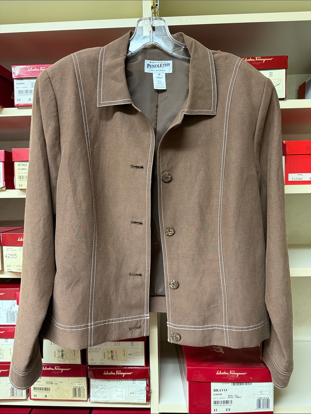Vintage Pendleton silk and linen blend Button-Front chore jacket